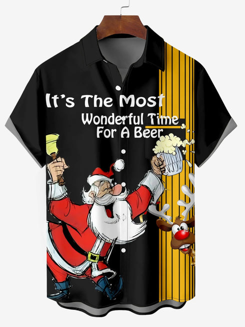 Men's Christmas Funny Graphic Short Sleeve Hawaiian Shirt
